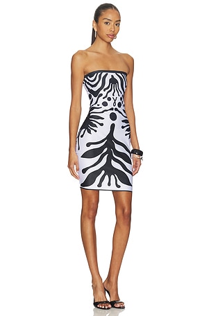 Di Petsa Iris Lycra Mini Dress in White. Size XS. Also