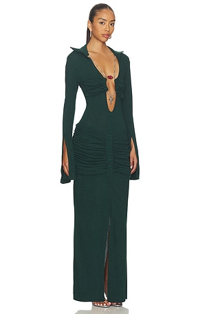 Di Petsa La Davina Knit Long Dress in Green. Size XS. Also