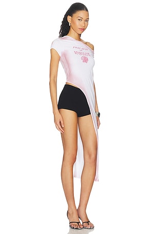 Di Petsa Fragment Of Aphrodite Asymmetrical Top in White,Mauve