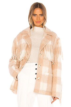 Plaid Wool Fringe Jacket Divine Heritage