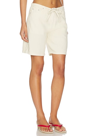 DL1961 Sienna Aura Relaxed Low Slung Denim Shorts in Cream