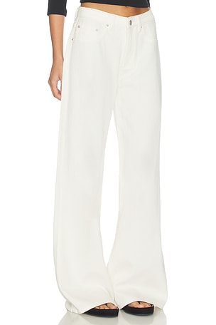 DL1961 Alex Aura Low Rise Baggy Wide Leg Jeans in Ivory