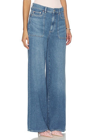 DL1961 Hepburn Aura High Rise Wide Leg Jeans in Blue