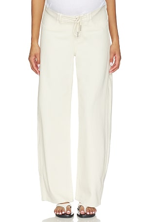DL1961 X Bumpsuit Taylor Barrel Relaxed High Rise Maternity Jeans in Ivory