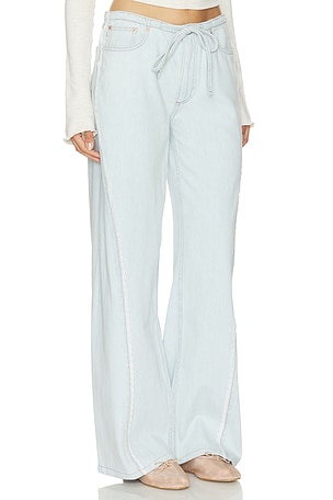 DL1961 Aura Sienna Low Slung Relaxed Wide Leg Jeans in Blue