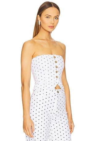 DL1961 Cropped Bustier Top in White