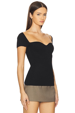 DL1961 Heart Knit Top in Black