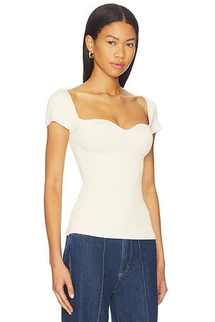DL1961 Heart Knit Top in Ivory