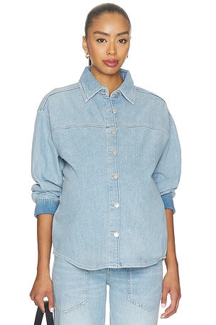DL1961 X Bumpsuit Addison Maternity Overshirt en Bleu