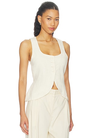 DL1961 Mona Vest Top in Cream