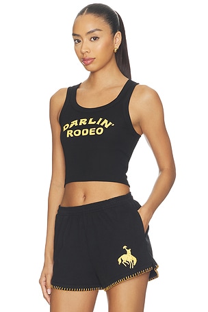 Darlin Rodeo Crop Tank in Black