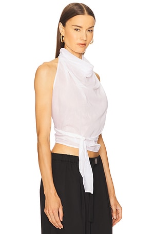 Diana Milkanova Studio Silk Thea Top in White