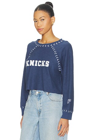 DANNIJOPRO The Courtside Crop Sweatshirt in Navy