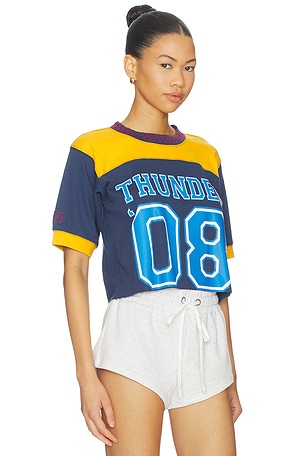 DANNIJOPRO The Gameday Tee in Navy,Mustard