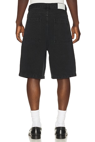 Dunst Pleated Bermuda Denim Shorts in Black