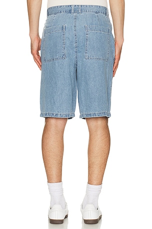 Dunst Linen Denim Shorts in Blue