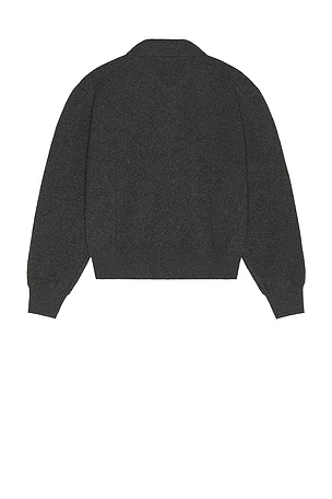 Dunst Cashmere Collared Sweater in Charcoal