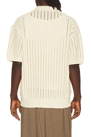 Dunst Relaxed Collared Cardigan in Ivory