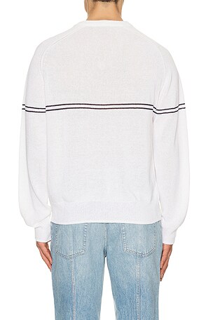 Dunst V Neck Striped Sweater in Cream. Size M. Also
