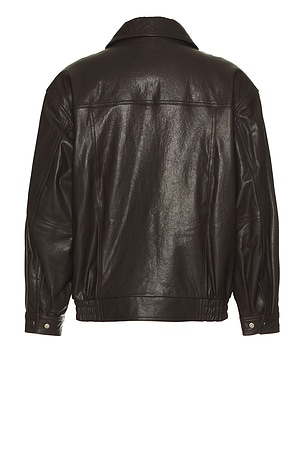 Dunst Oversized Vintage Leather Blouson in Brown