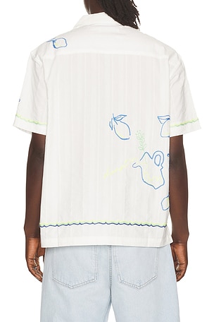 Dunst Hand Drawing Open Collared Shirt in White