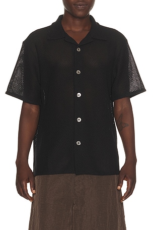 Open Collared Crochet Shirt Dunst