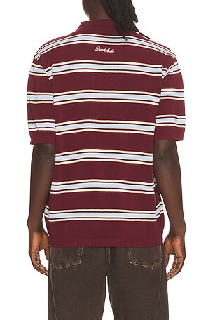 Dunst Multi Striped Polo in Burgundy