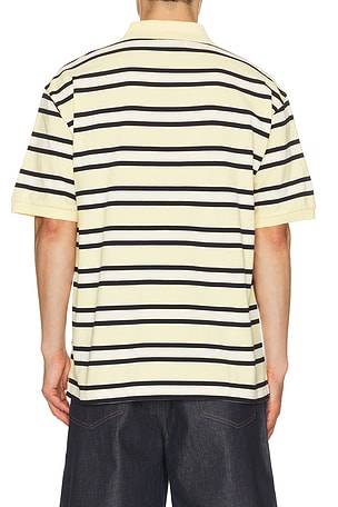 Dunst Chunky Striped Polo Shirt in Yellow