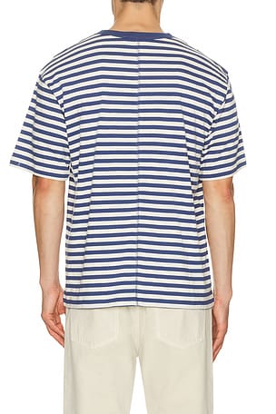 Dunst Unisex Striped Tee Shirt in Blue