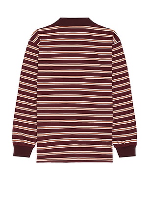 Dunst Multi Stripe Long Sleeve Tee in Burgundy