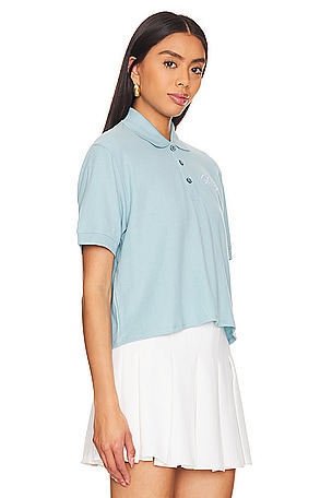 DANZY Cropped Polo Top in Baby Blue