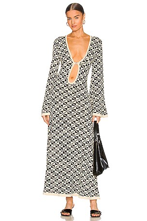 white christmas dresses Mellor Dress Brown/Cream | Beach dresses Collection 2023 main image 1