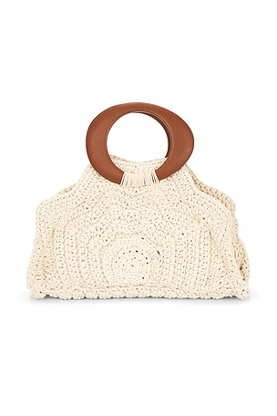 Dolce Vita Maren Crochet Top Handle Bag in Cream