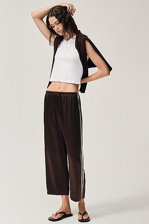 The Silk Stripe Crop Pant