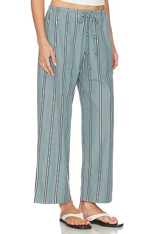 DONNI. The Pop Stripe Drawstring Pant in Sage. Size S. Also