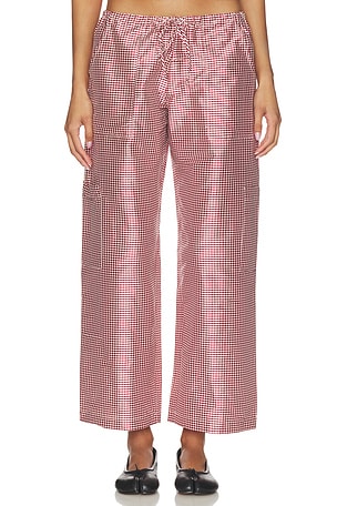 The Taffeta Gingham Drawstring Cargo Pant DONNI.