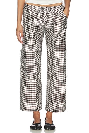 The Taffeta Gingham Drawstring Cargo Pant DONNI.