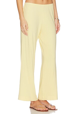 DONNI. The Baby Rib Scallop Pant in Lemon. Size XXS. Also