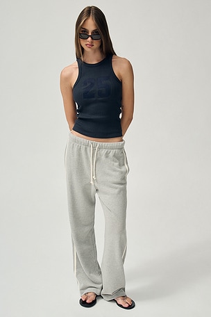 The Eco-Terry Stripe Crop Pant
