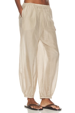 DONNI. The Silk Cotton Sheer Balloon Pant in Neutral. Size M. Also