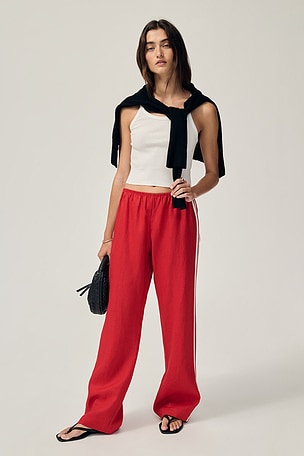 x REVOLVE The Linen Stripe Racer Pant DONNI.
