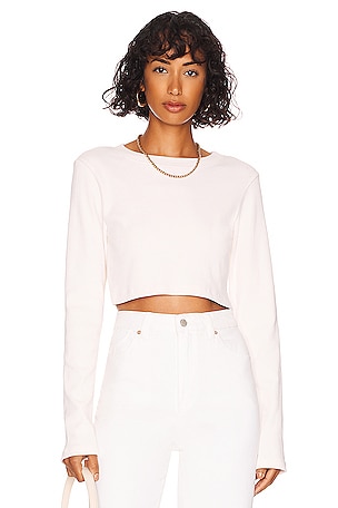 Yara Long Sleeve Cropped top - White - $22
