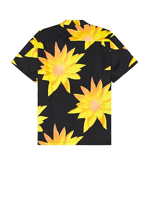 DOUBLE RAINBOUU Short Sleeve Hawaiian Shirt in Black