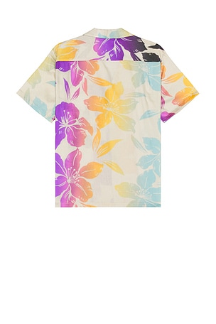 DOUBLE RAINBOUU Short Sleeve Hawaiian Shirt in Ivory