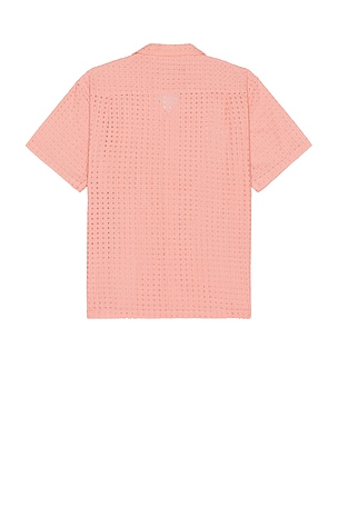 DOUBLE RAINBOUU Short Sleeve Hawaiian Shirt in Pink