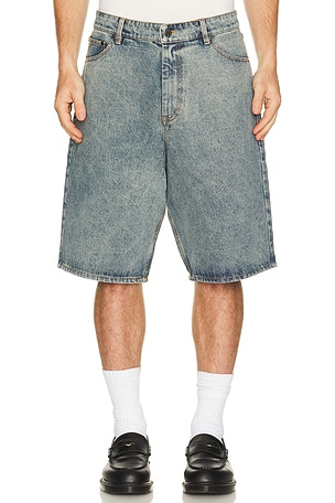 Compact Shield Embroidery Denim Shorts Daily Paper