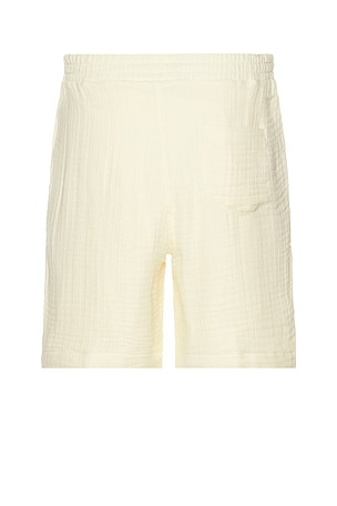 Daily Paper Enzi Seersucker Shorts in Lemon