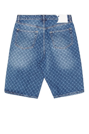 Daily Paper Monogram Denim Shorts in Blue