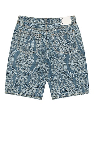 Daily Paper Macrame Denim Shorts in Blue