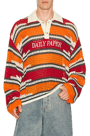 Kente Stripe Knit Polo Daily Paper